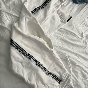 adidas White Joggers with Black Logo Tape